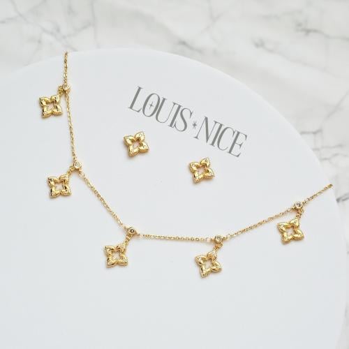 شوكر زركون ذهبي مع الحلق