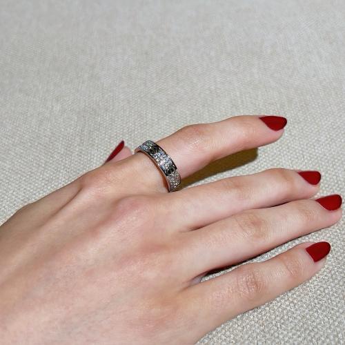 خاتم زركون فضي