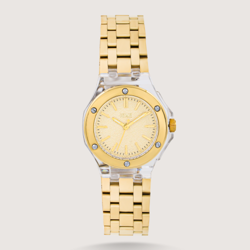 ساعة نسائية بإطار شفاف - الوان متعددة