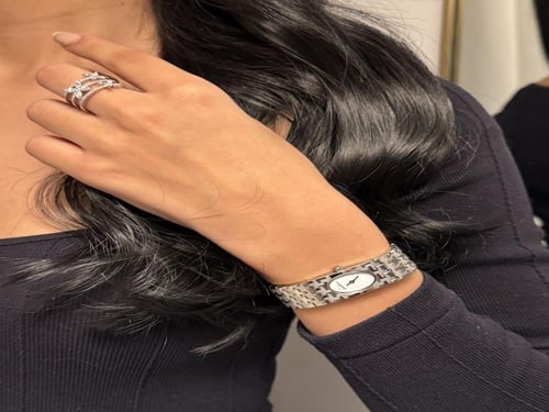 خاتم زركون فضي