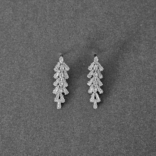 طقم زركون فضي