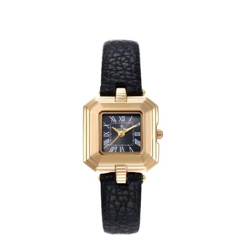 ساعة نسائية جلد باللون الاسود