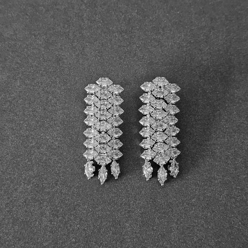 طقم زركون فضي