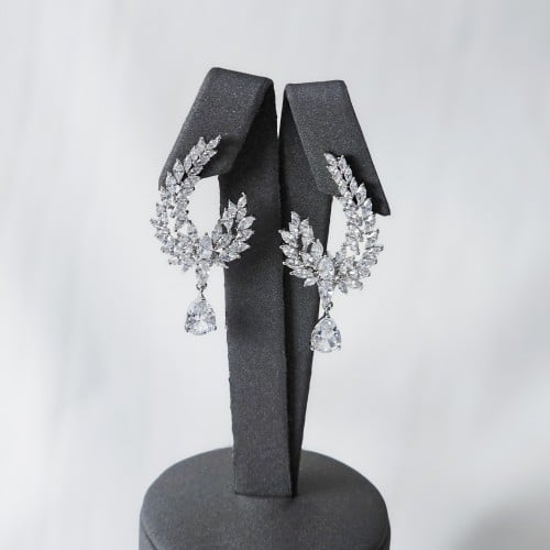 حلق زركون فضي