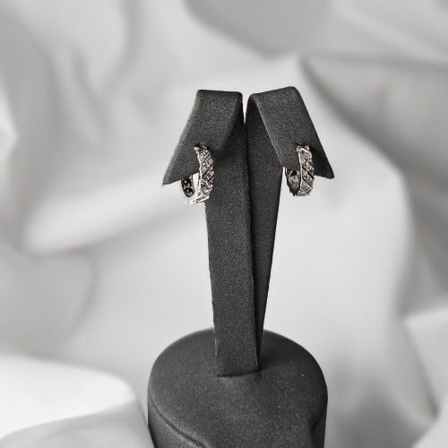 حلق زركون فضي