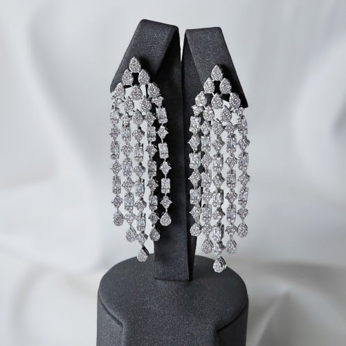 حلق سهرة زركون فضي