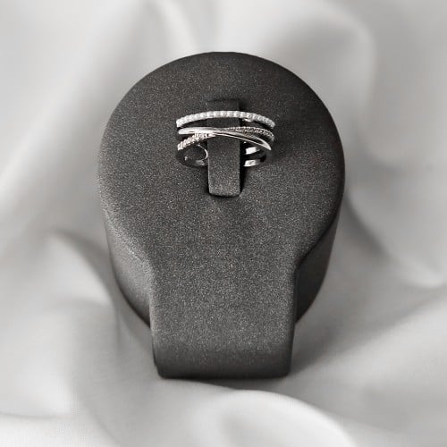 خاتم زركون فضي