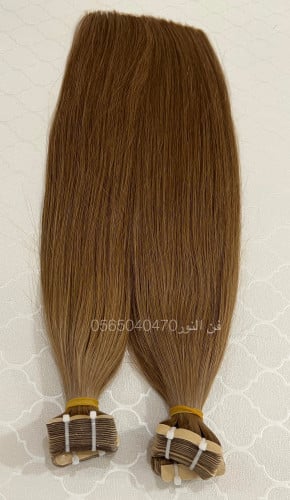 شعر اكستنشن تيب (ناعم) طبيعي100٪ بني متوسط 4#
