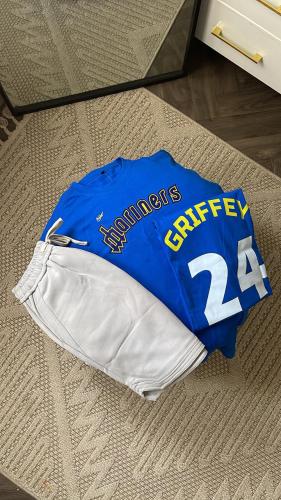 طقم NBA اوفر سايز شورت ازرق رصاصي-4