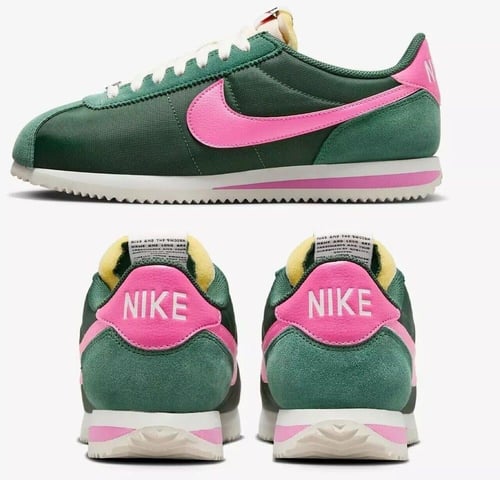 Nike Cortez TXT trainers in green and pink