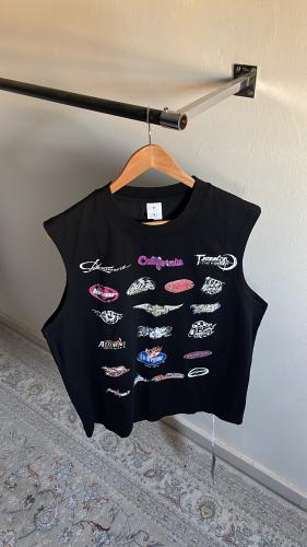 تيشرت اسود كت بطبعات