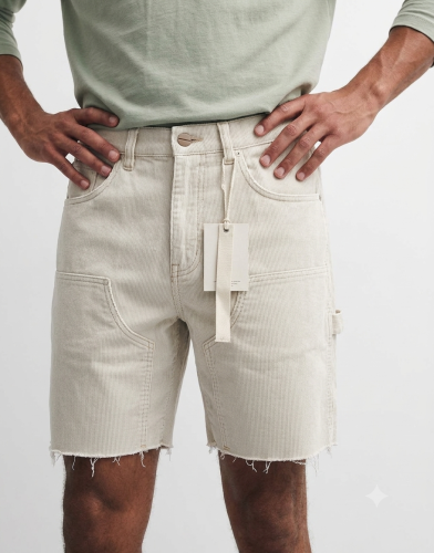 Beige denim shorts