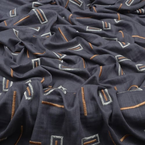 قماش لينن رايون مطرز رسمة 4 D