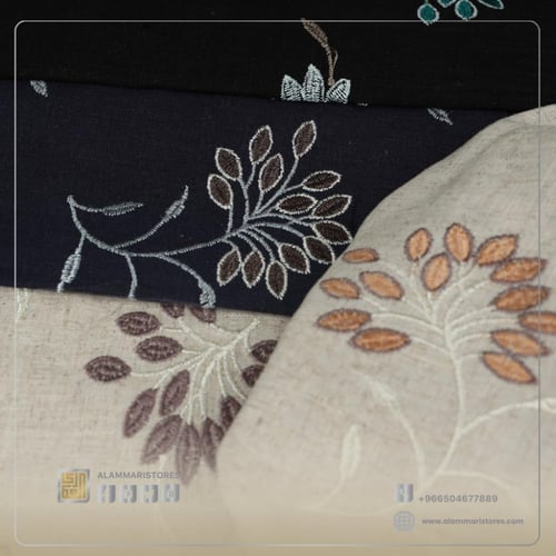قماش لينن رايون مطرز D 3