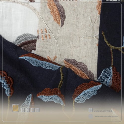 قماش لينن رايون مطرز 7 D