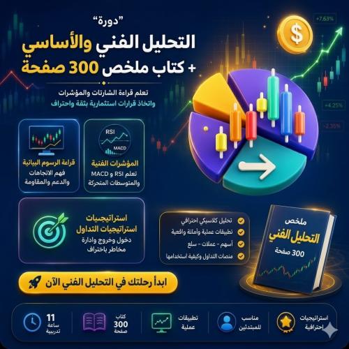 التحليل الفني للأسهم + كتاب ملخص 300 صفحة