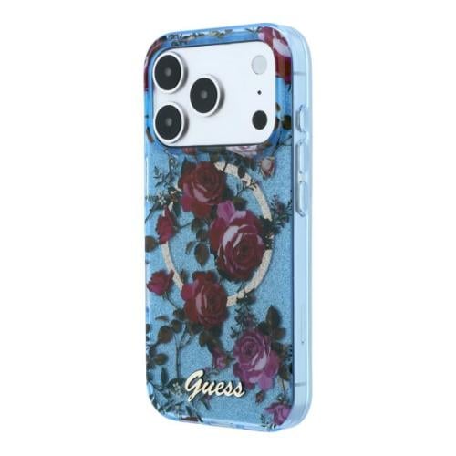 Guess Magsafe IML Glitter Blossom Roses Hard Case...