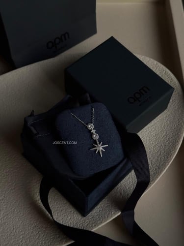 قلادة دوائر نيزكية مرصعة Apm فضي