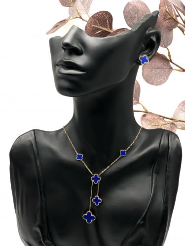 سلسال مع حلق فان كليف ازرق