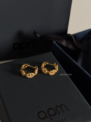 أقراط مايلي مارين من apm فضي وذهبي