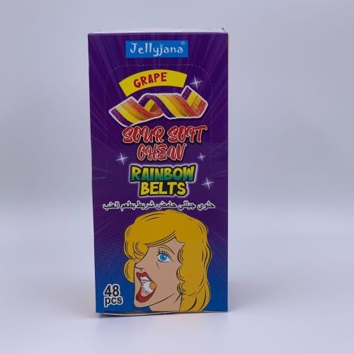 حلوي جلي حامض شريطع عنب 48 قطعة
