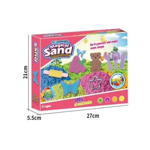 الرمل السحري للتشكيل والابداع + وعاء