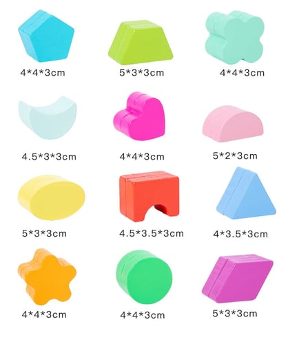 مكعب تطابق الاشكال الخشبي