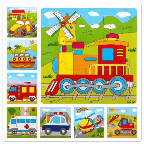 بازل Puzzle خشبي لتعليم الترتيب - 4 مجموعات للاطفا...