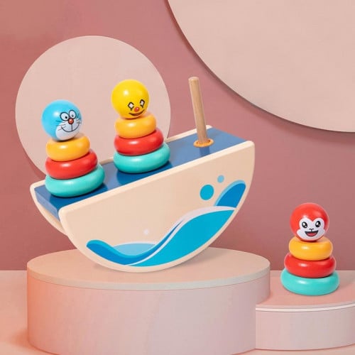 لعبة حلقات التوازن الخشبية