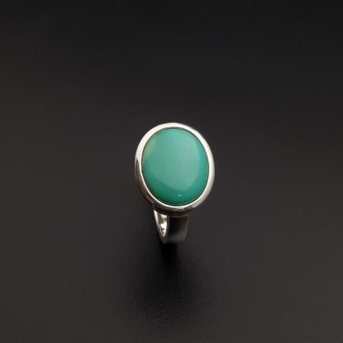 خاتم فيروز طبيعي فضة عيار 925