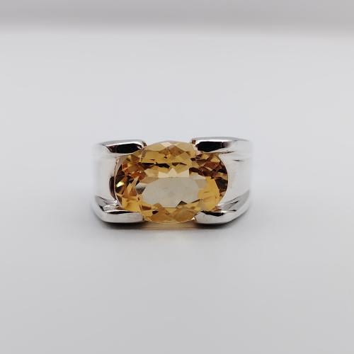 خاتم حجر السترين الطبيعي فضة عيار 925