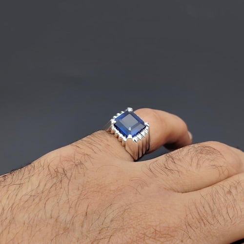 خاتم بحجر الزفير بانكوك فضة عيار925