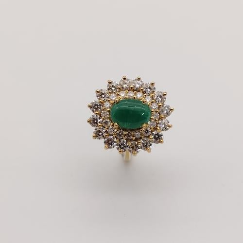 خاتم حجر زمرد طبيعي موثق بشهادة مختبر فضة عيار 925