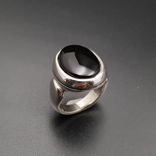 خاتم عقيق يماني طبيعي فضة عيار 925