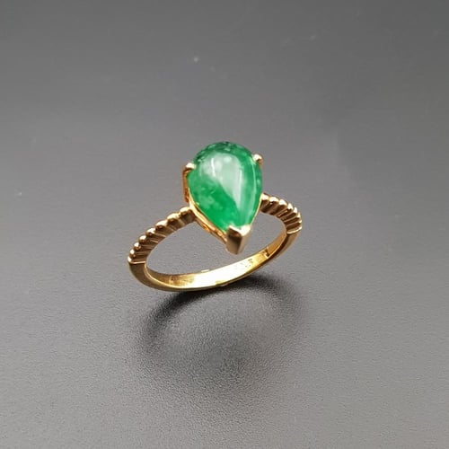 خاتم زمرد أفريقي طبيعي فضة عيار 925