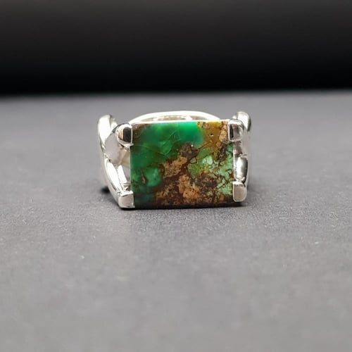 خاتم بحجر الفيروز النيشابوري فضة عيار 925