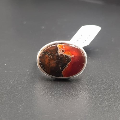 خاتم عقيق يماني مصور مميز فضة عيار 925