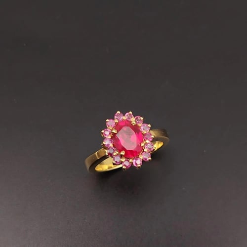 خاتم من أحجار الياقوت الطبيعي الافريقي فضة عيار925