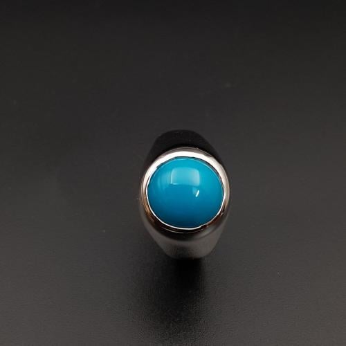 خاتم فيروز طبيعي صافي ايراني فضة عيار 925