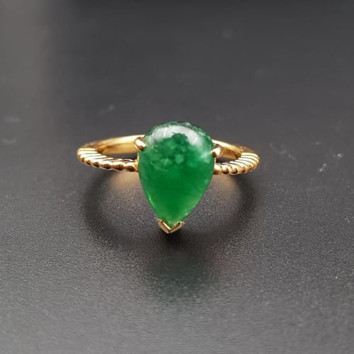 خاتم زمرد أفريقي طبيعي فضة عيار 925