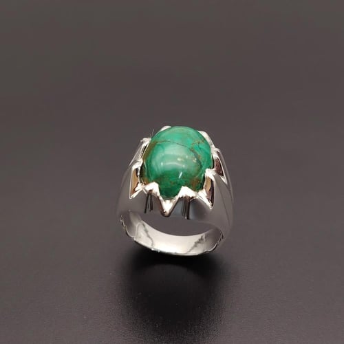 خاتم حجر الكريزوكولا فضة عيار 925