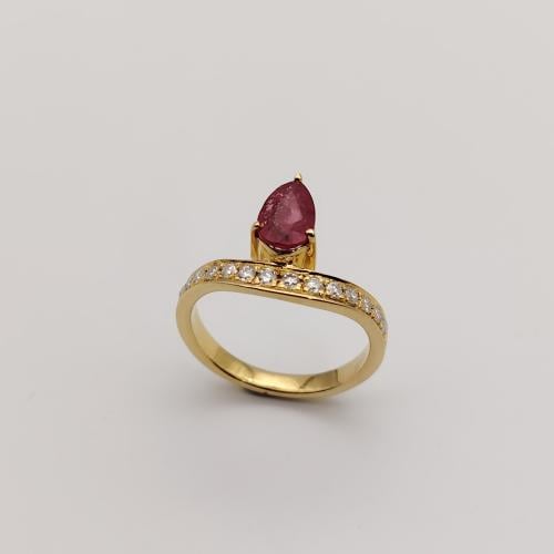 خاتم الياقوت الطبيعي روبي فضة عيار 925