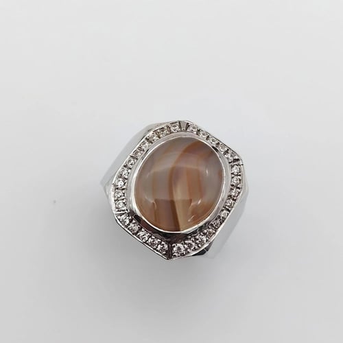 خاتم عقيق يماني طبيعي فضة عيار925