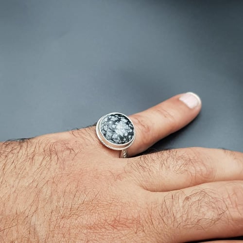 خاتم عقيق يماني مميز فضة 925