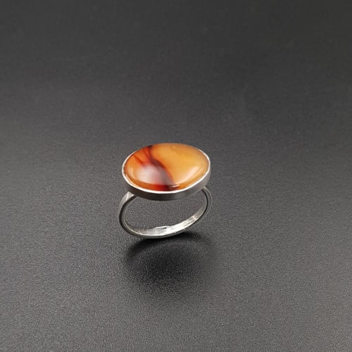 خاتم أطفال عقيق يماني فضة عيار 925