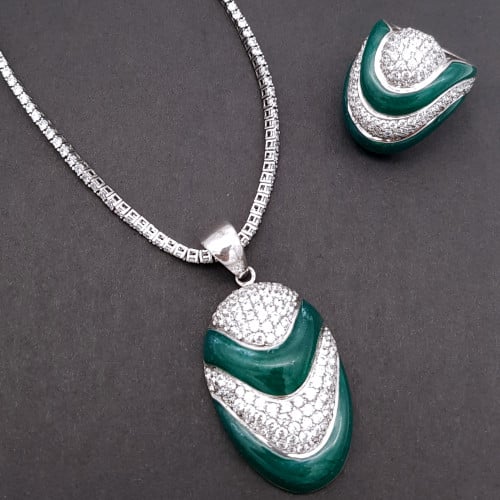 طقم المينا فضة 925