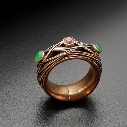 خاتم بتصميم فرعوني فضة 925