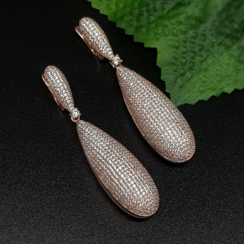 حلق من احجار الزركون السويسري فضة 925