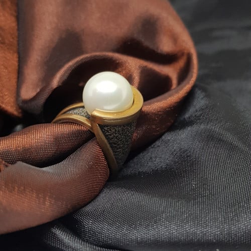 خاتم مميز بحبة اللؤلؤ فضة 925