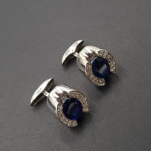 خاتم وكبك بأحجار الزركون فضة 925